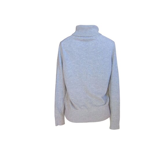 Lands End Gray Cashmere Turtleneck Long Sleeve Sweater Size L - Picture 6 of 7